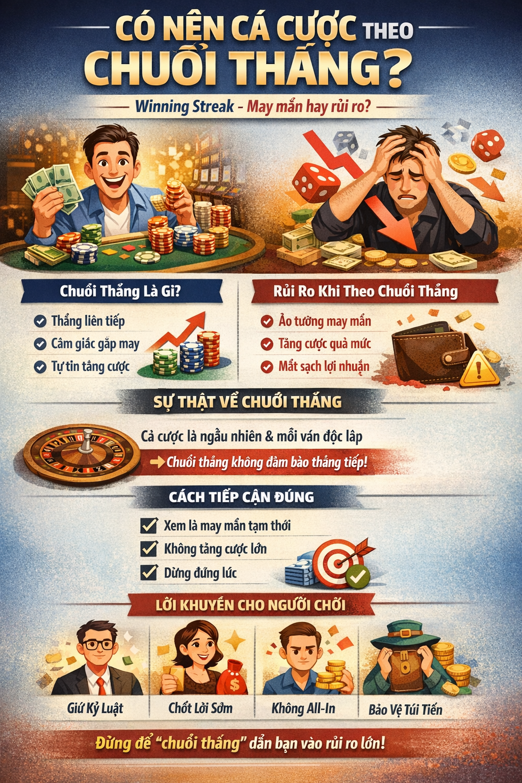 Cá cược theo chuỗi thắng: hên hay xui?